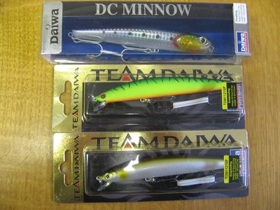 Daiwa TDM 1121 SP<br />Цена-8.50 Ls<br />Daiwa DC Minnow F<br />заглубление- 0,3 м. <br />Цена-9 Ls