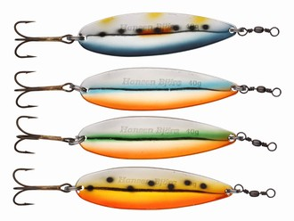 Björa is a salmon spoon designed for faster running rivers. The Björa - like the Namsos Spoon - also has a genuine silver-plating for improved visual attraction. <br />It comes fitted with double forged split rings and strong black nickel tournament treble hooks.<br />The Björa weighs 40grams and measures 8,7centimeters. It comes in four different and highly unique colors.